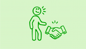 translation agency owner reviewing retainer contract and recurring client relationships on computer with satisfied expression