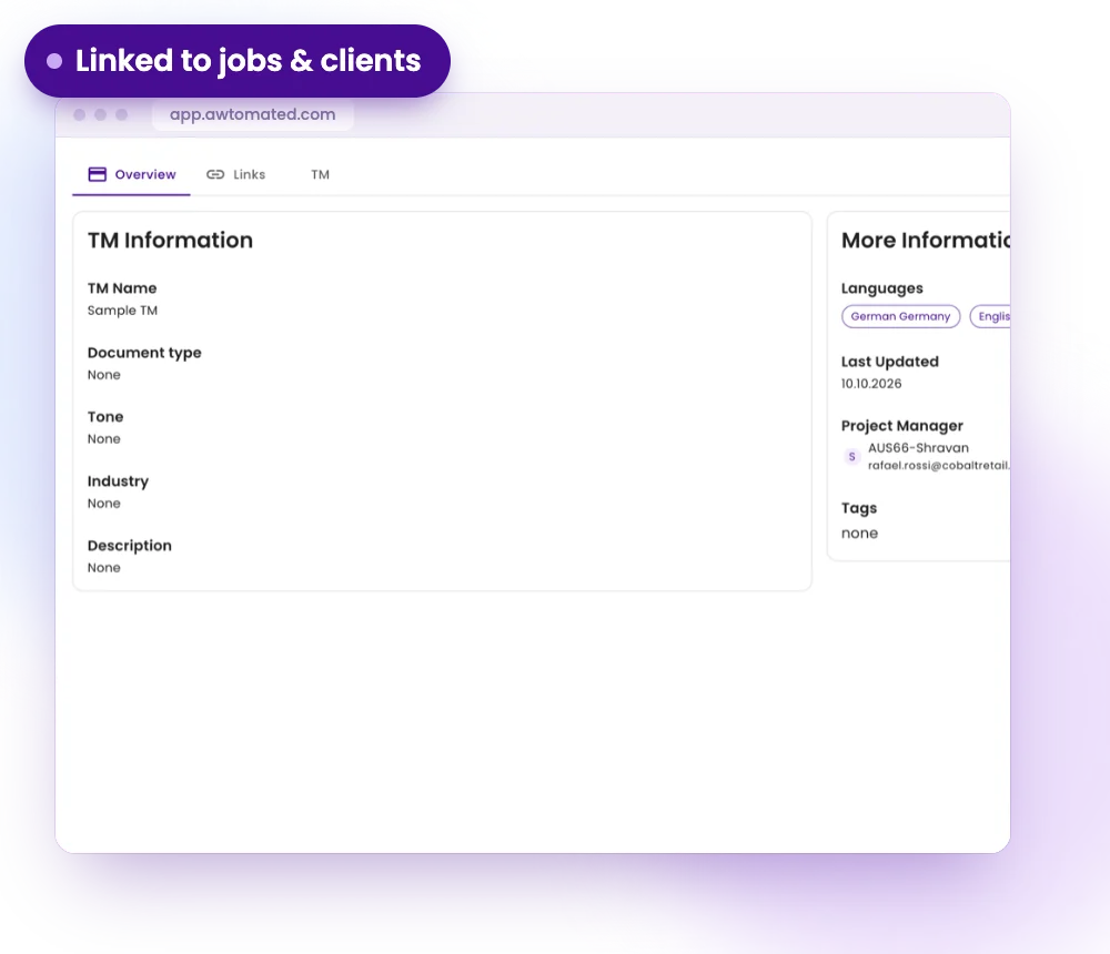 Awtomated screen: Linked to your work