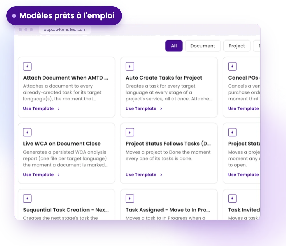 Écran Awtomated : Modèles prêts à l’emploi