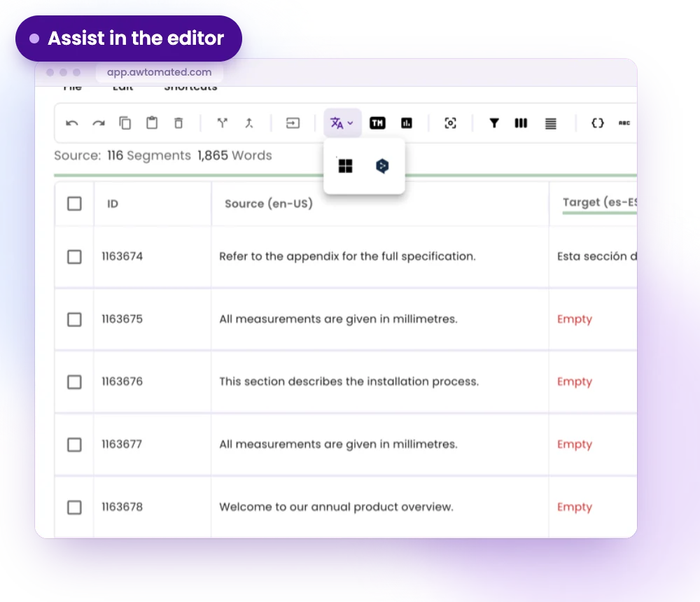 Awtomated screen: Assist, with people in charge