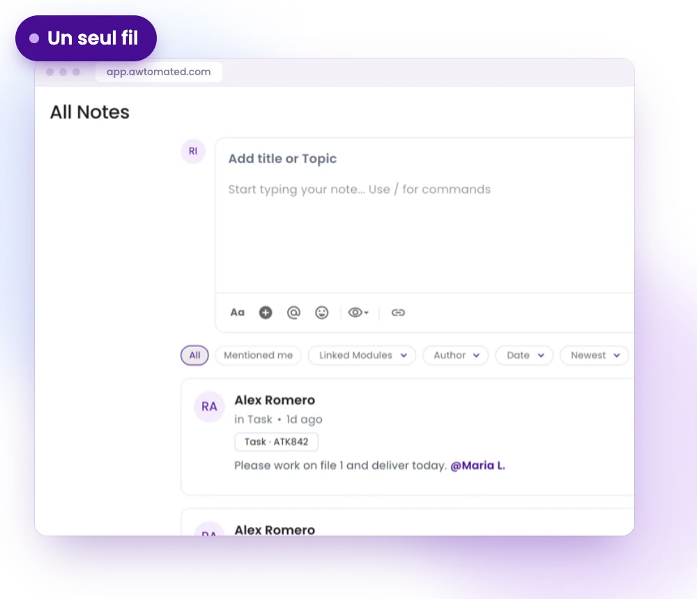 Écran Awtomated : Un seul fil pour tout l’espace de travail