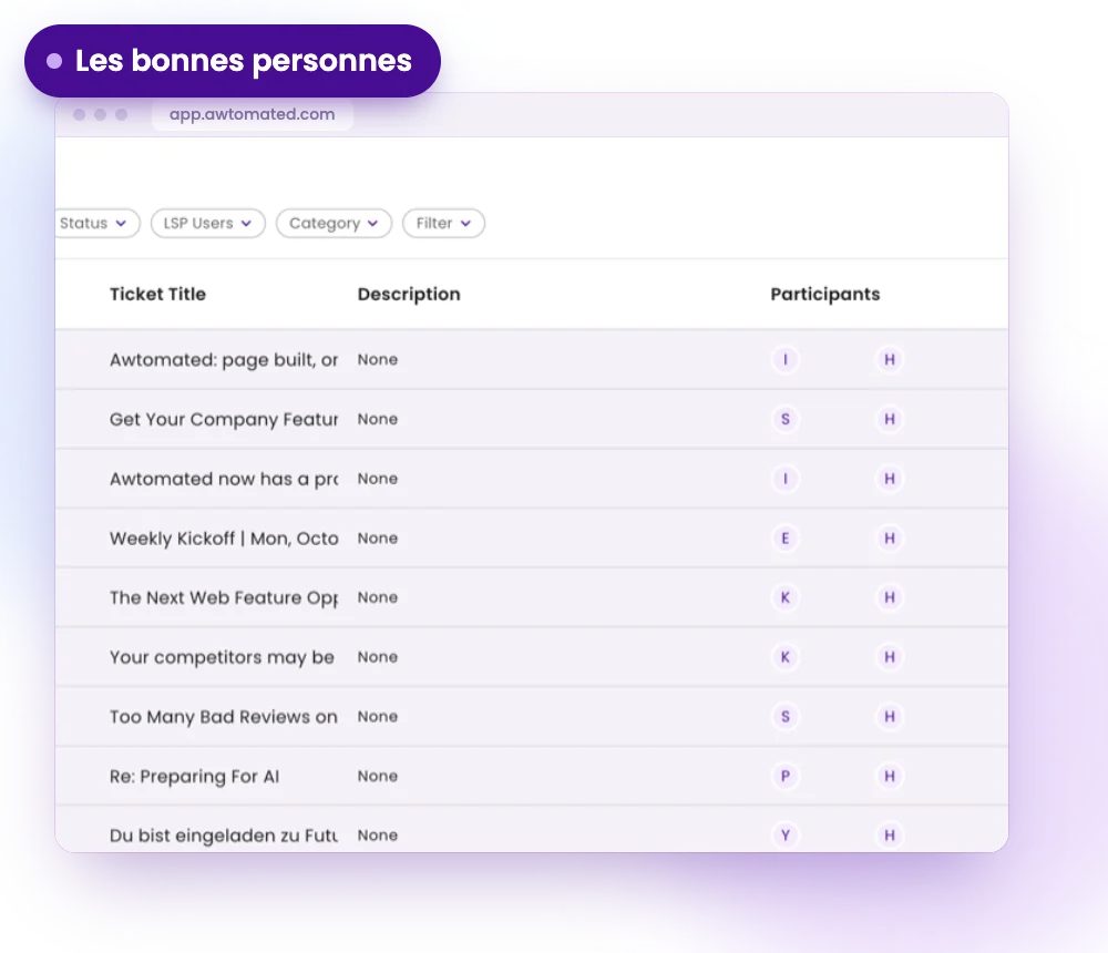 Écran Awtomated : Les bonnes personnes impliquées