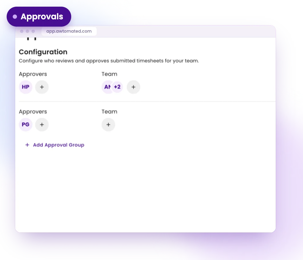 Awtomated screen: Approvals