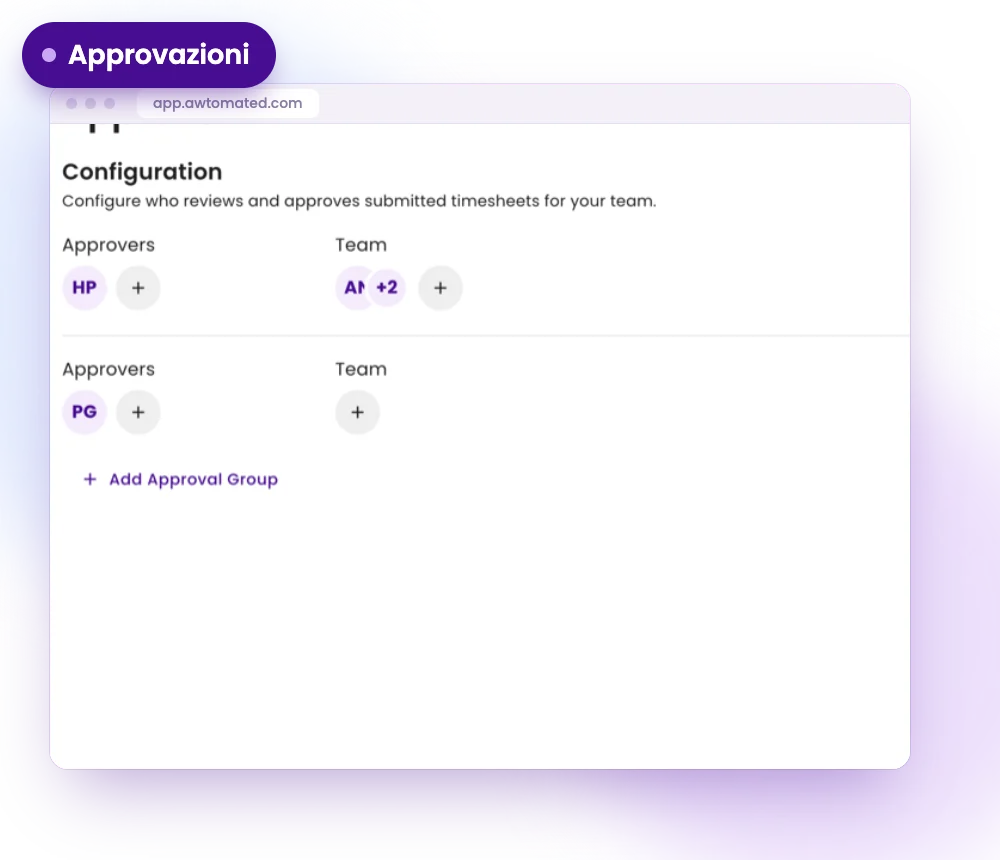 Schermata Awtomated: Approvazioni
